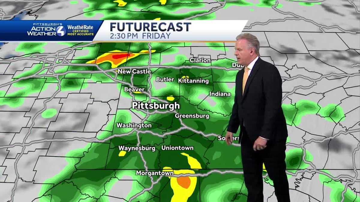 Scattered showers Friday, then a cool and dry weekend