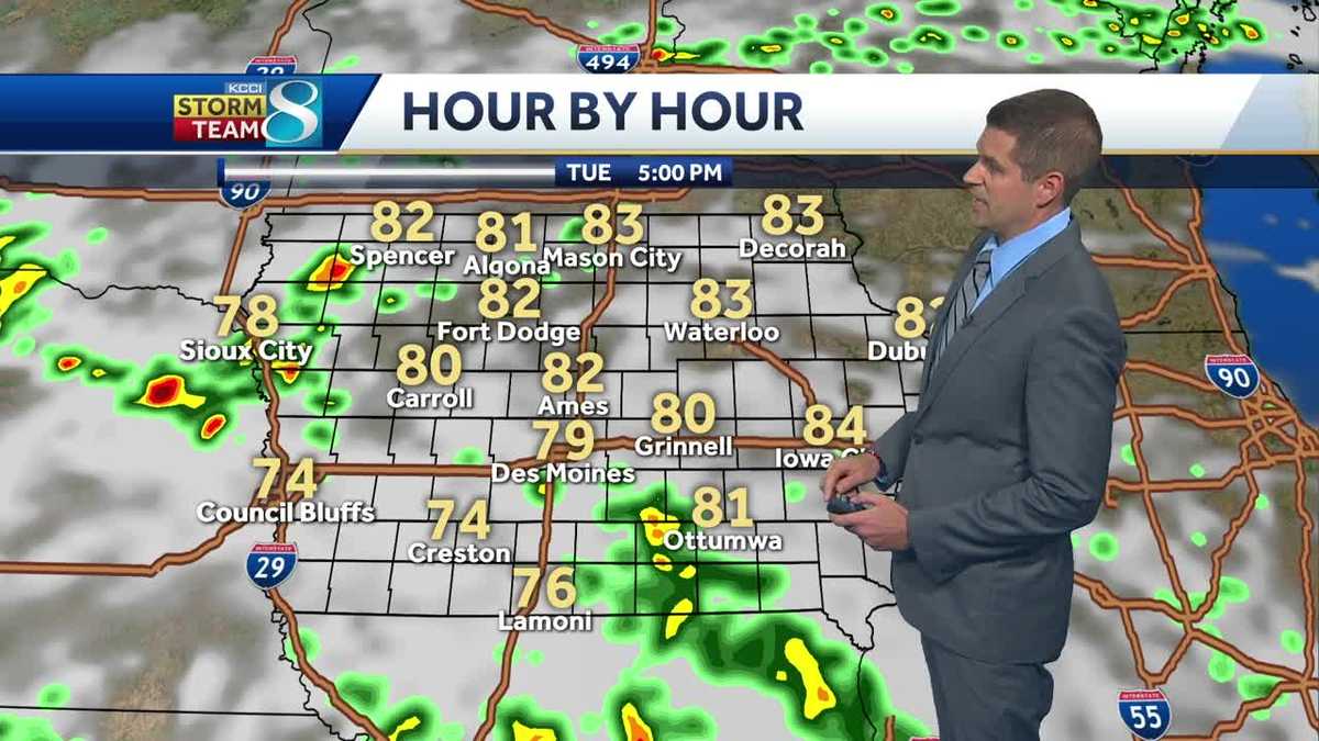 Topping out around 90 before storm chances return