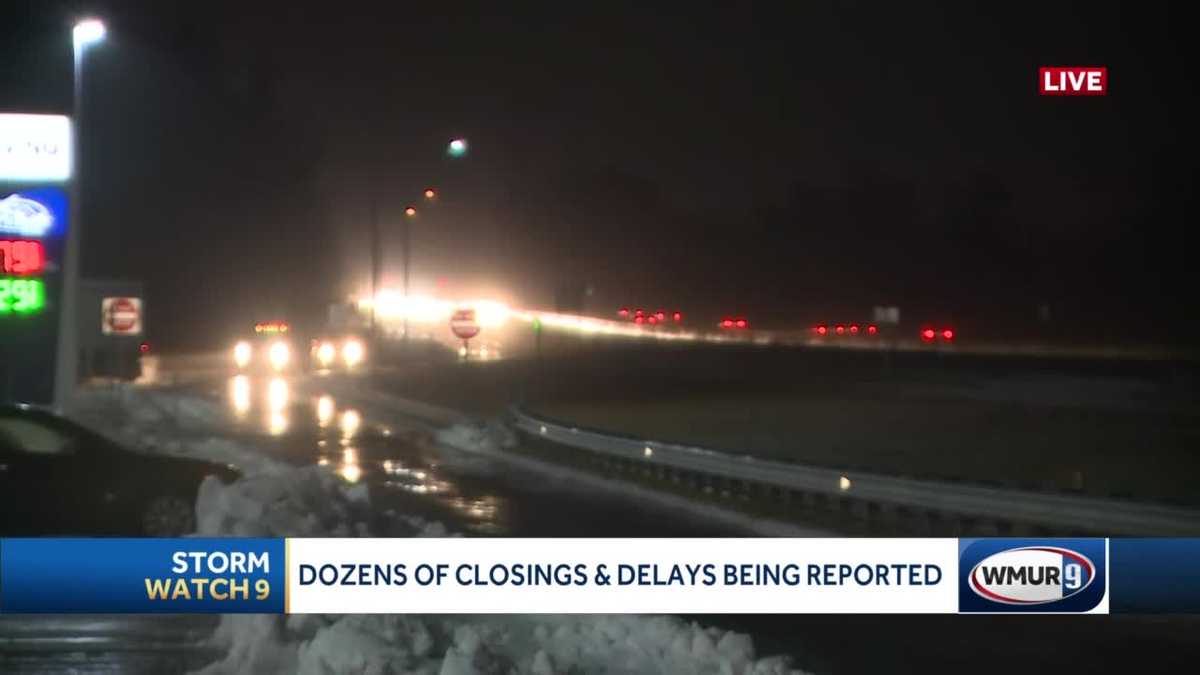 Dozens of closings, delays reported as icy mix coats NH roads