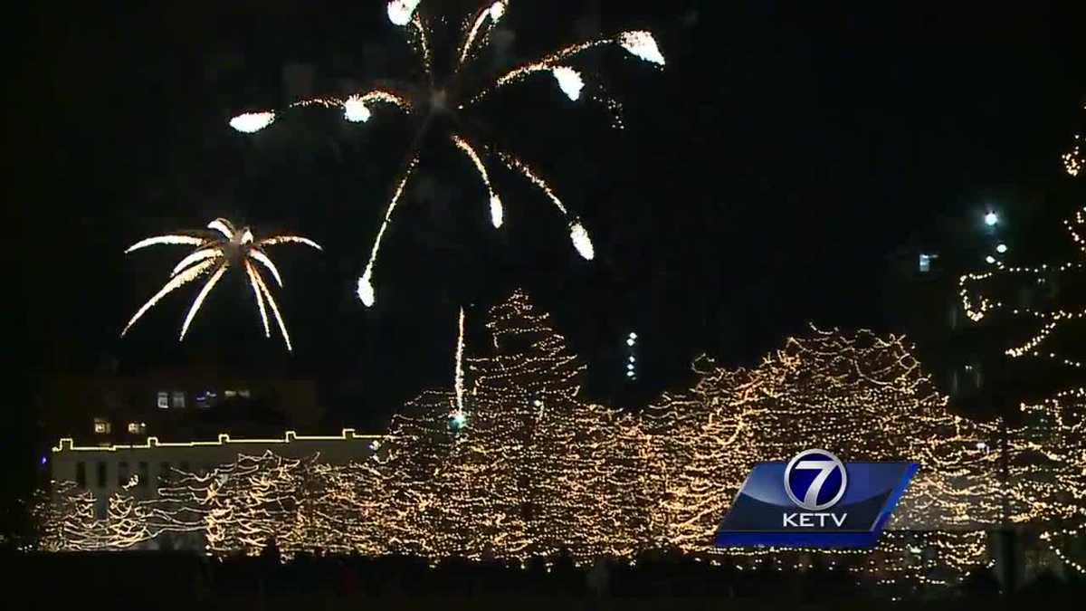 Fireworks light up the Omaha skyline