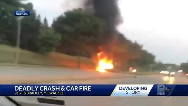 Four cars involved in fiery crash at Cramer, Linnwood in Milwaukee