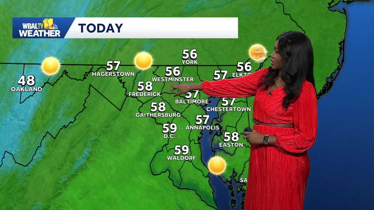 Clear, sunny skies but cooler temps in the 50s - WBAL