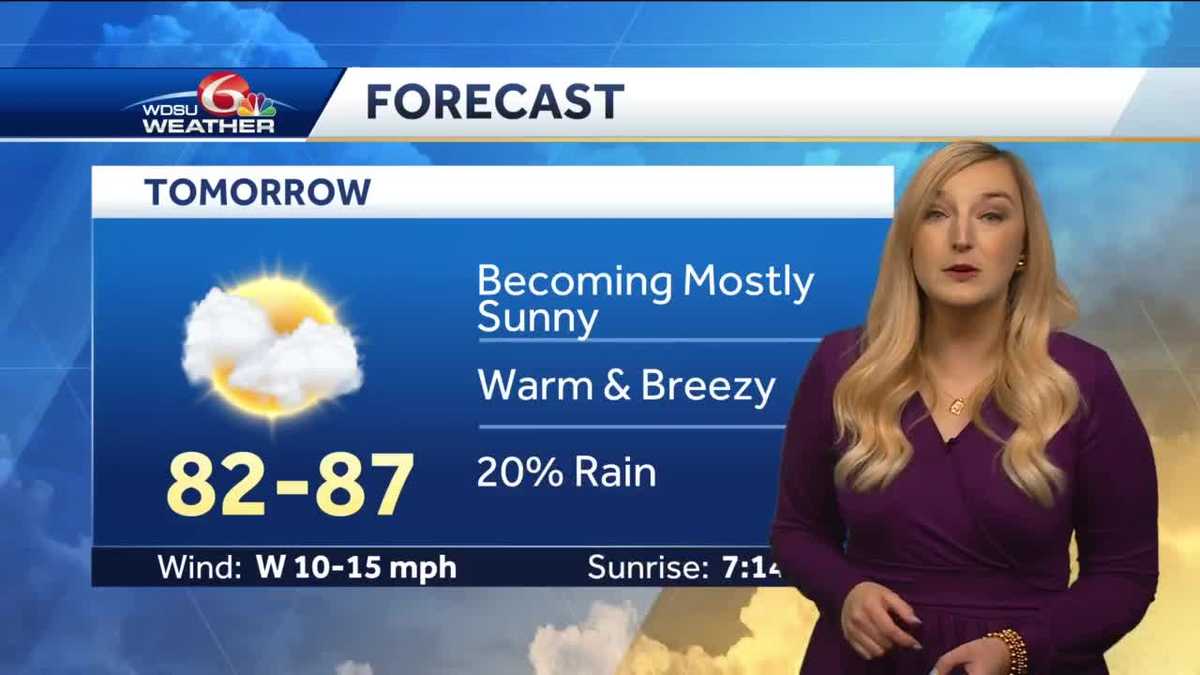 Mostly cloudy and warm Friday
