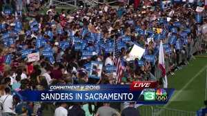 Supporters gather for Sanders rally hours ahead of time
