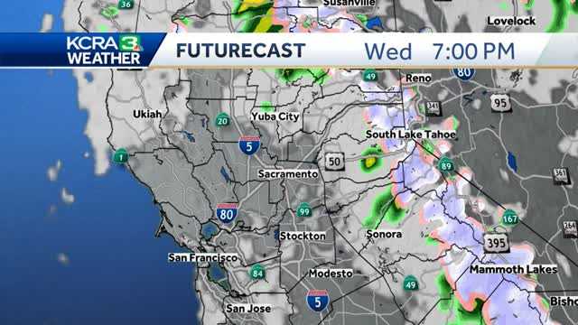 Rain and snow today and tomorrow in Northern California