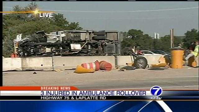 Ambulance involved in crash on Highway 75