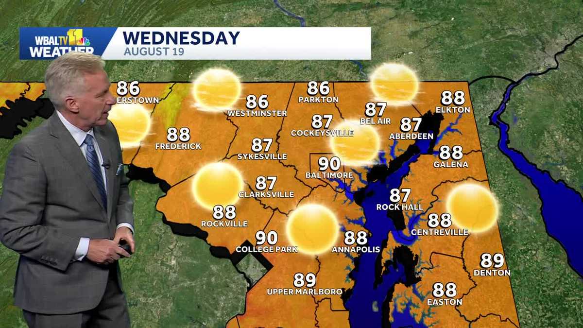 Less humid on Wednesday in the Baltimore area