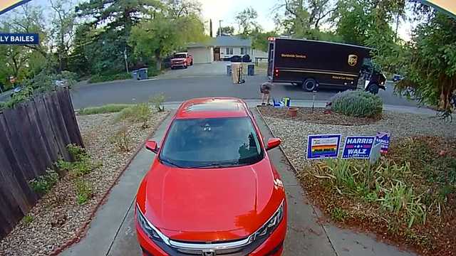 Davis woman raises concerns after delivery man left opposing political signs on her lawn