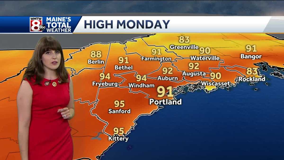 Hot and humid with a few storms possible Monday