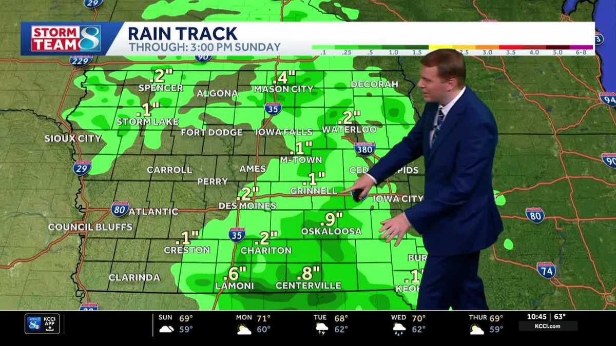 Des Moines weather: Evening rain showers, drier Sunday - KCCI