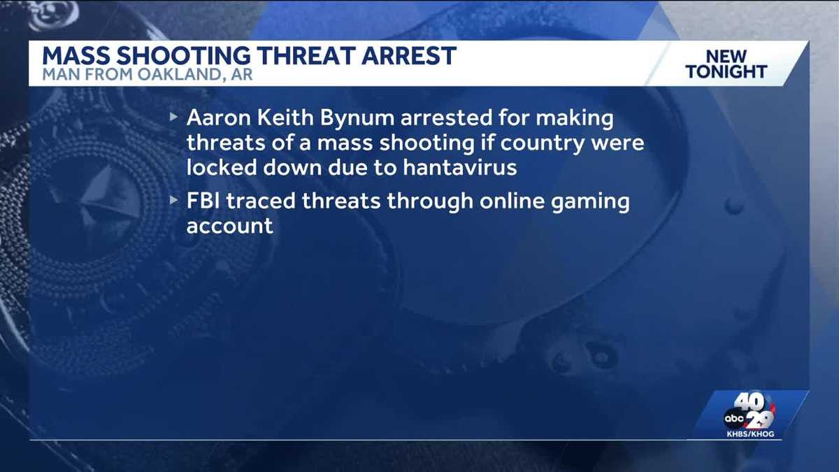 Arkansas man accused of threatening mass shooting if the country were locked down due to hantavirus
