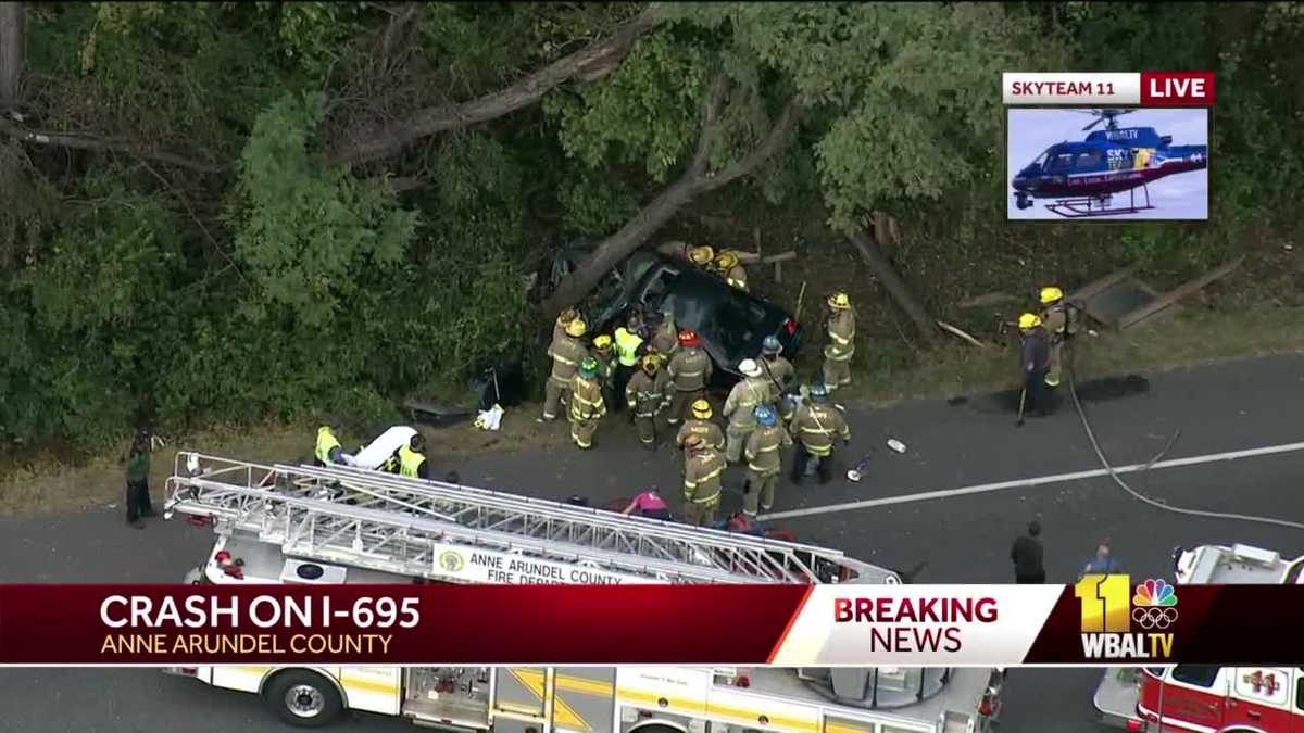Inner Loop lanes reopen on I695 at Ritchie Highway after car crashes