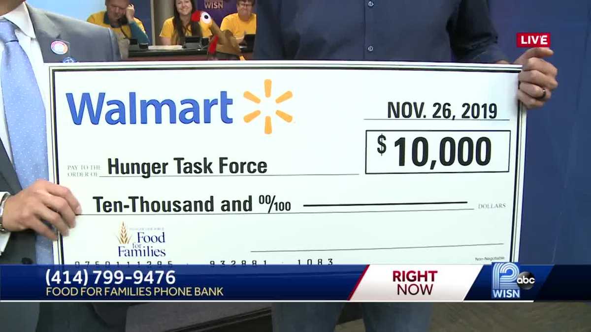 Walmart presents 10K check to Food For Families