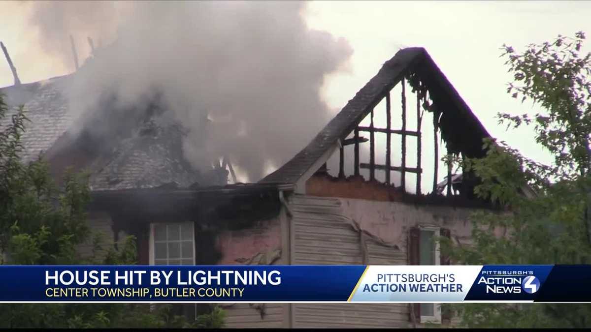 House hit by lightning catches fire in Center Township, Butler County