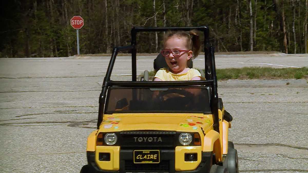 Maine college students gift adaptive toy car to girl with spina bifida