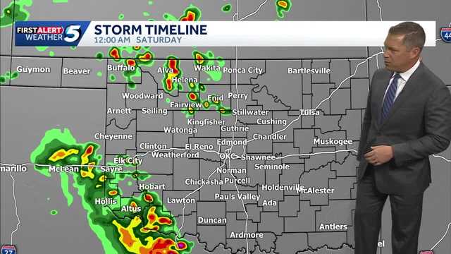 TIMELINE: Severe storms forecast overnight and into Saturday morning for western Oklahoma