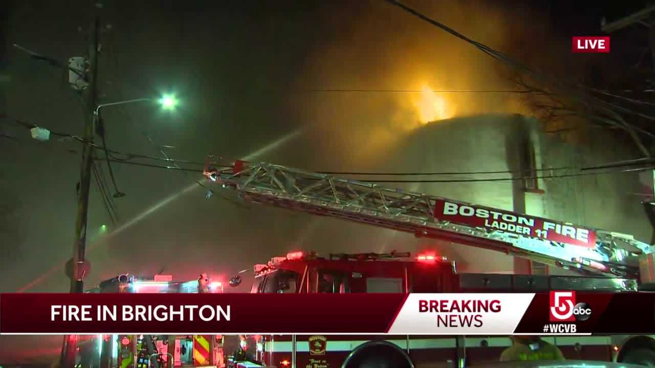 Boston Firefighters Battle Blaze In Mixed-use Building