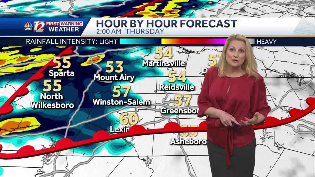 Heavy rain & isolated storms Thursday morning in North Carolina