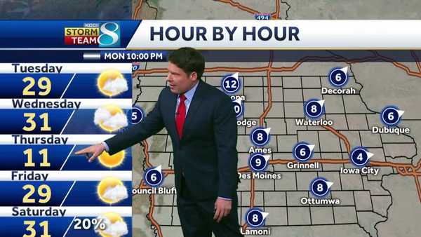 iowa weather: snow moving out with another chance by midweek