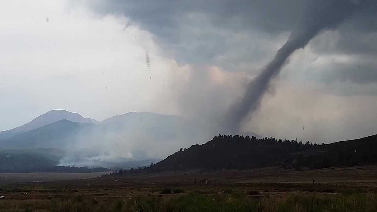Tornado captured on camera tearing through a wildfire in Colorado