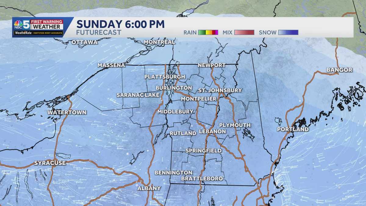 Hour-by-hour timeline: When to expect the heaviest snow in Vermont, New York this weekend