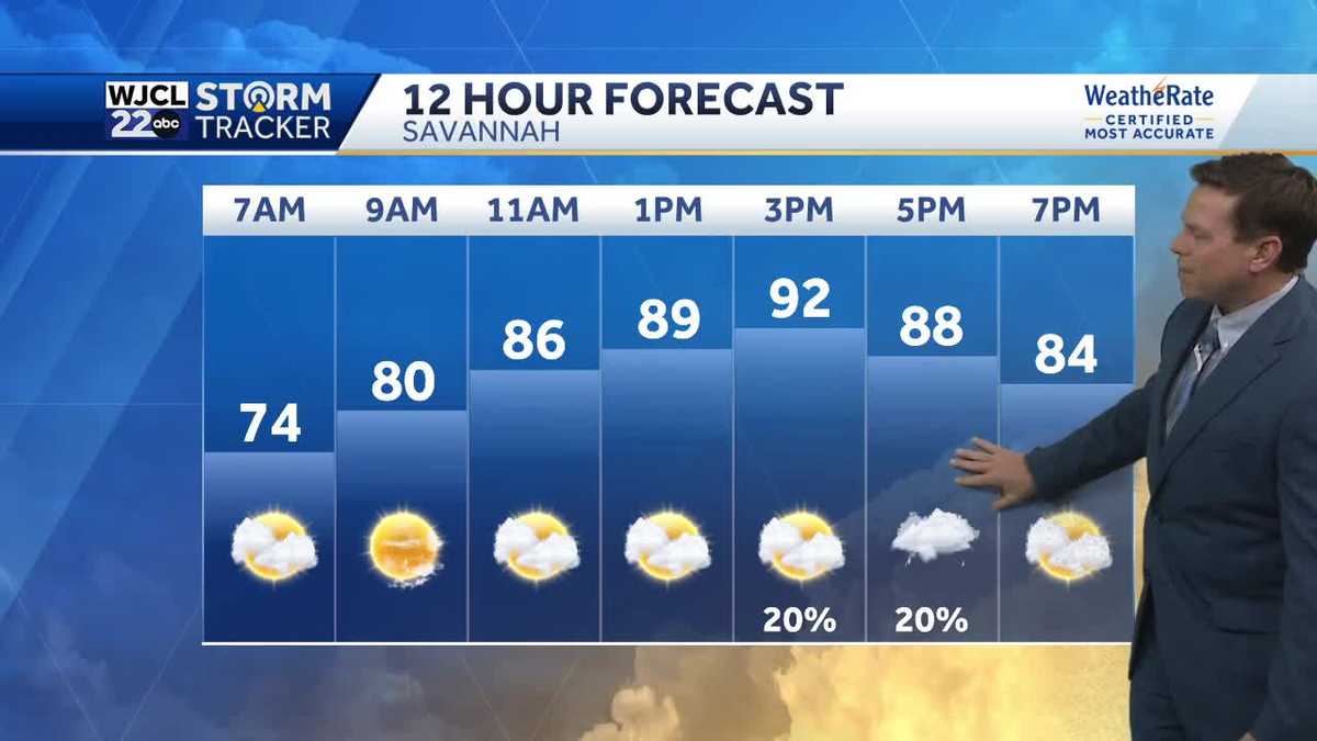 A few showers or thunderstorms today for the Savannah area