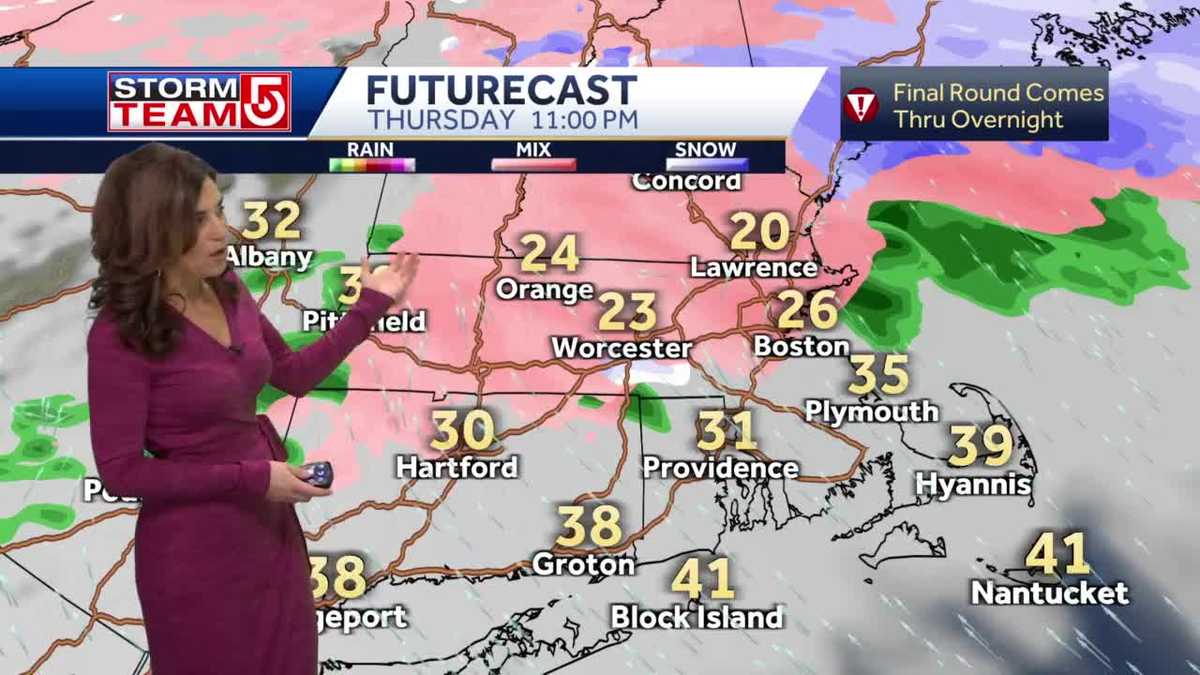 Video: Temps drop, another burst of precipitation on way