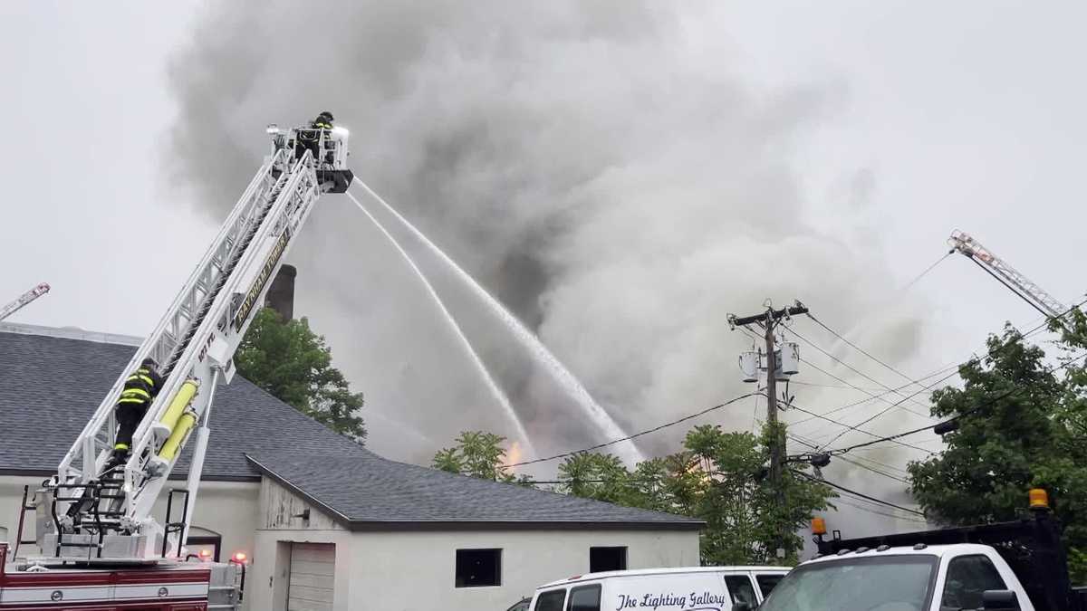 Old mill building catches fire overnight, creates smoky Taunton blaze