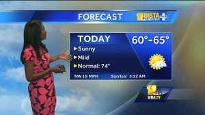 Sunny, Mild Monday Ahead