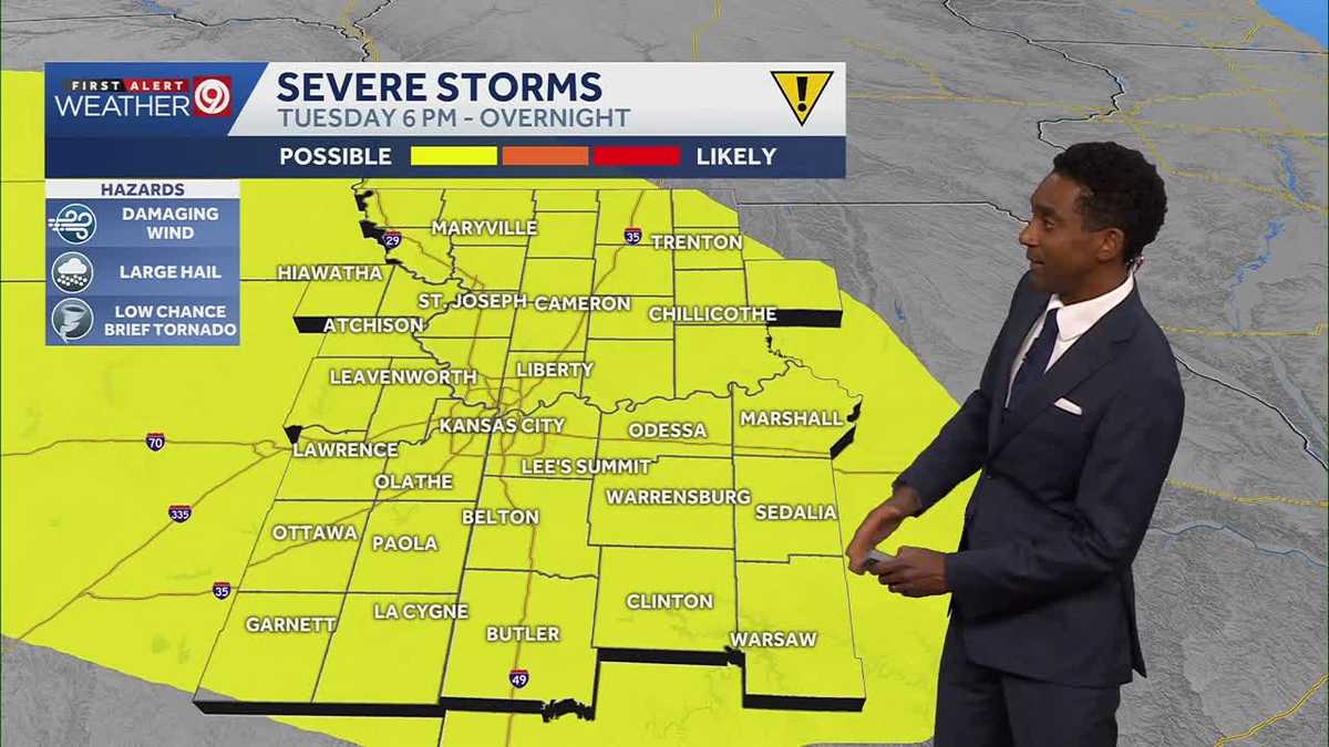 Strong to severe storms possible Tuesday night, damaging winds the main threat