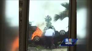 Good Samaritan pulls driver from fiery crash