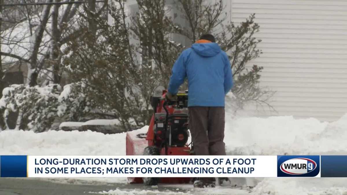 NH snow cleanup efforts underway after nor'easter pushes through