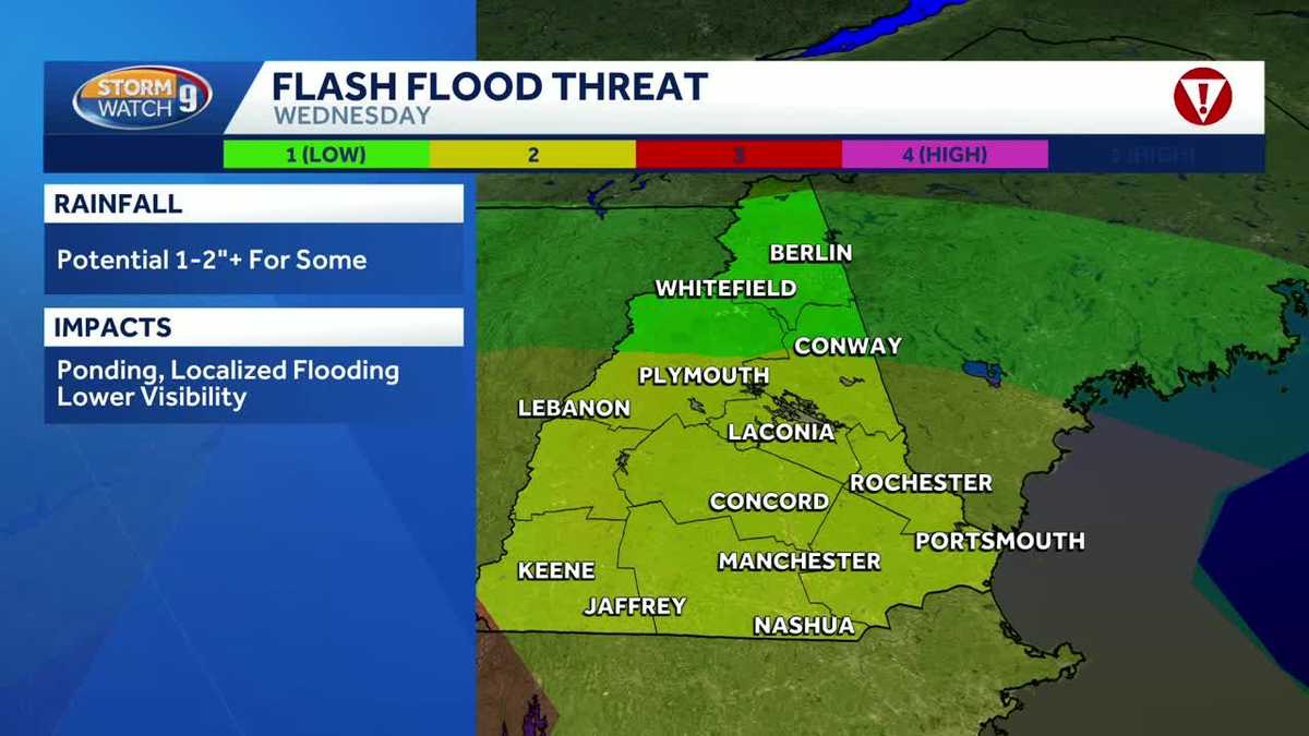 Video: Flash floods possible as downpours move through