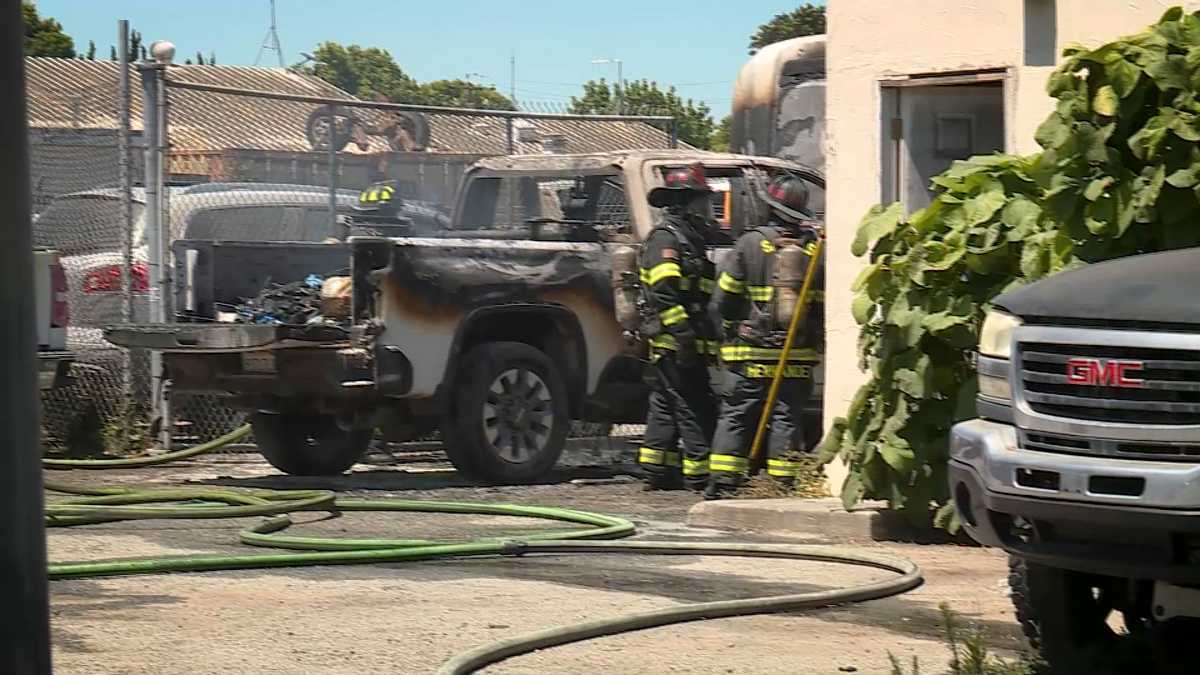 Salinas firefighters respond to fully involved truck fire on West ...