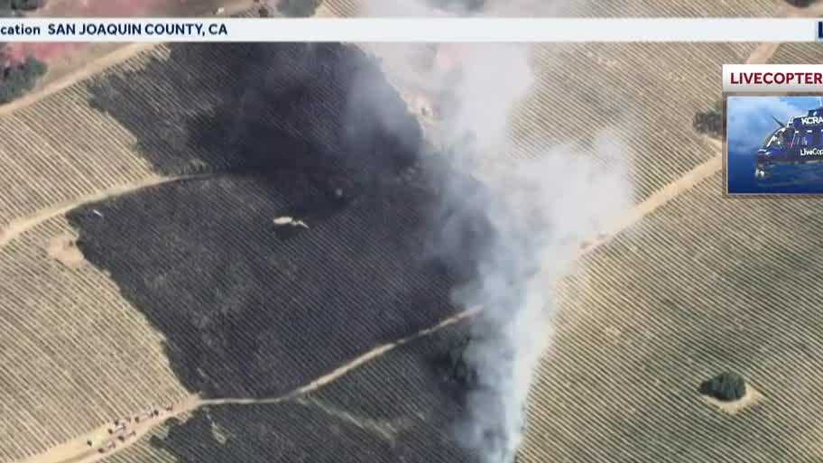 Acampo Fire: Crews battle vegetation fire in San Joaquin County