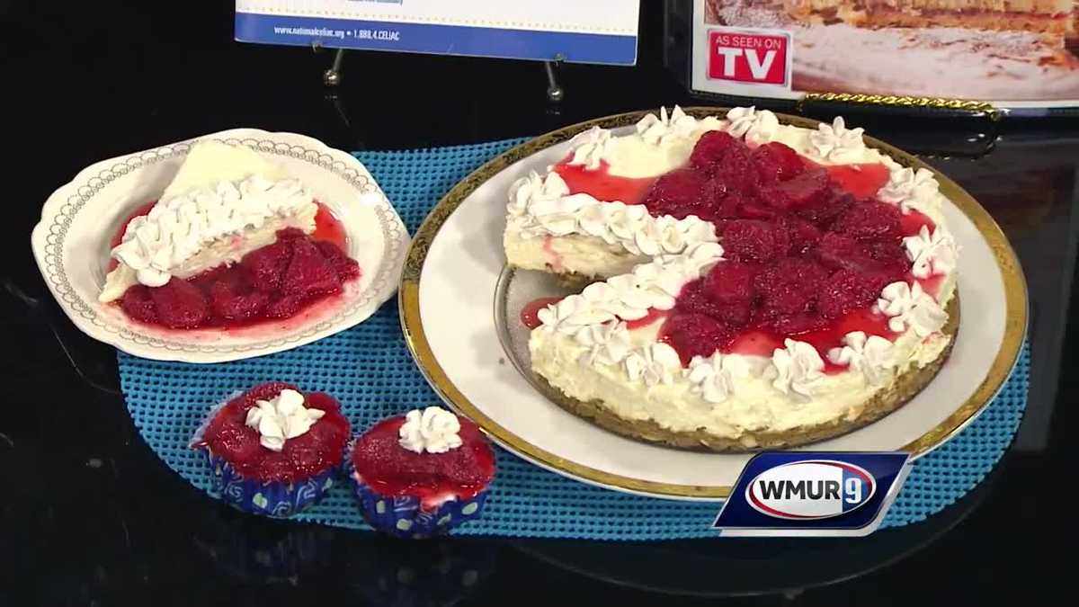 Cook's Corner Gelatinset cheesecake with strawberries on top