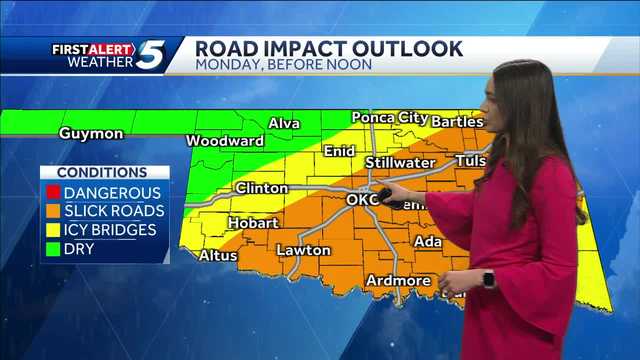 Oklahoma could see slick roads Monday with freezing rain risk - Vimarsana News