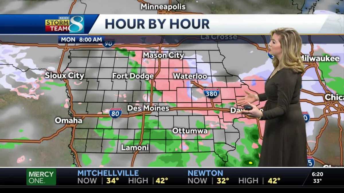 Monday system brings ice, snow and rain