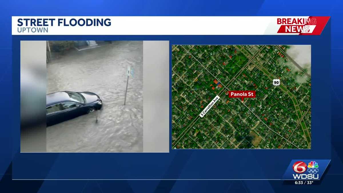 Street flooding happening in Uptown New Orleans