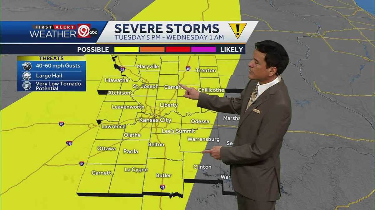 Kansas City Weather: Scattered thunderstorms possible tonight