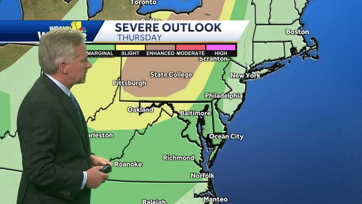 Chances for scattered thunderstorms Thursday