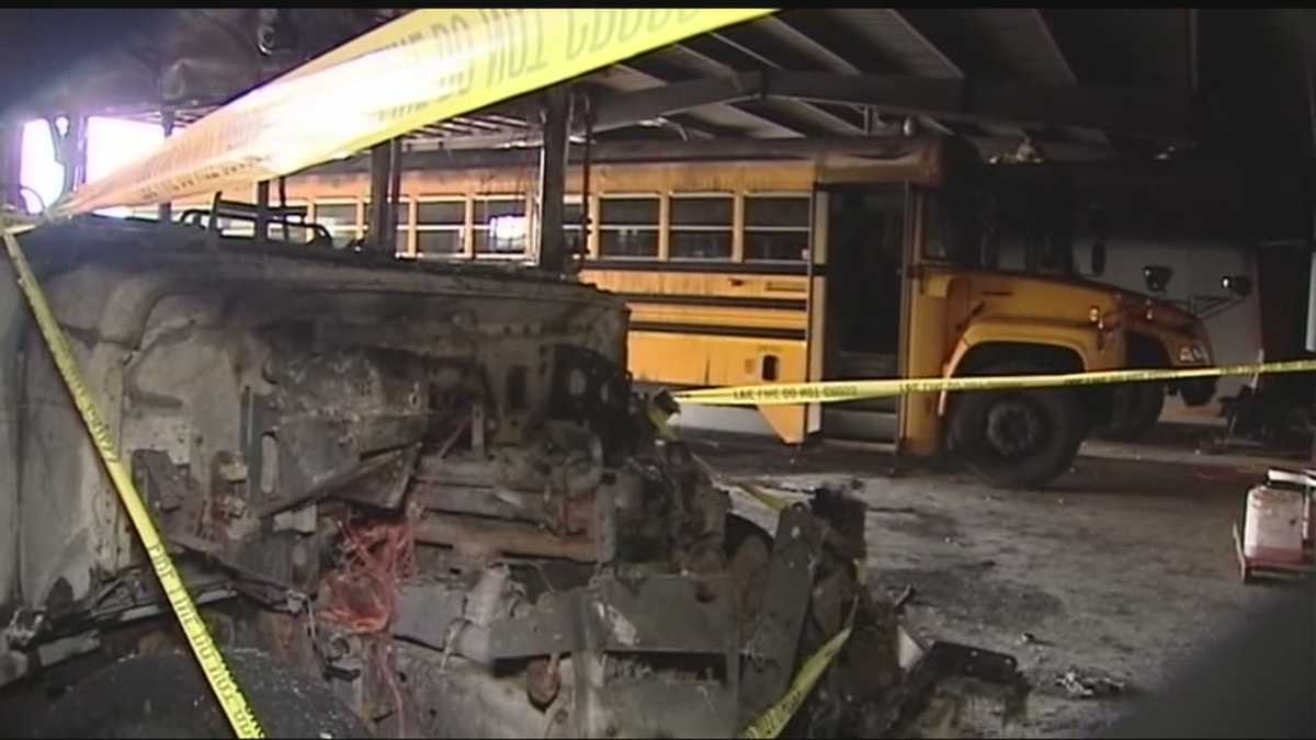 Bus barn fire badly damages buses, equipment