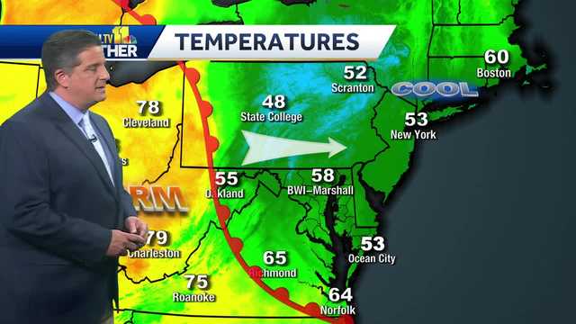 Rise in temperature with a chance of thunderstorms