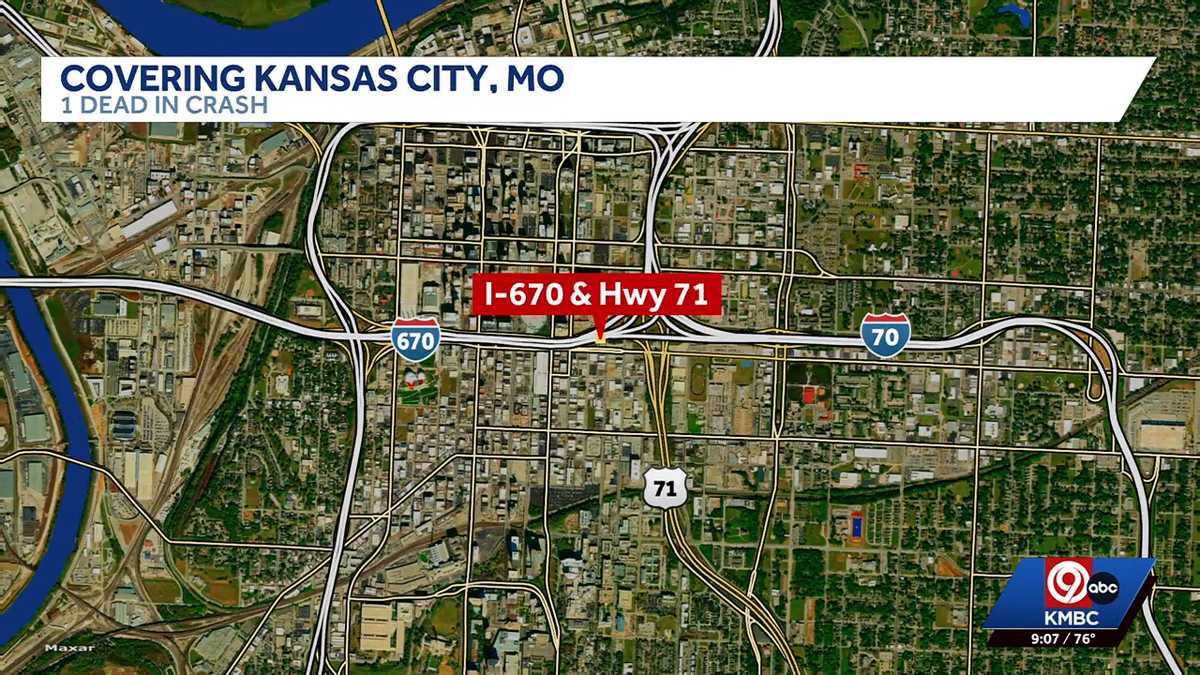 Driver killed in fiery crash on I-670 near U.S. 71 in Kansas City