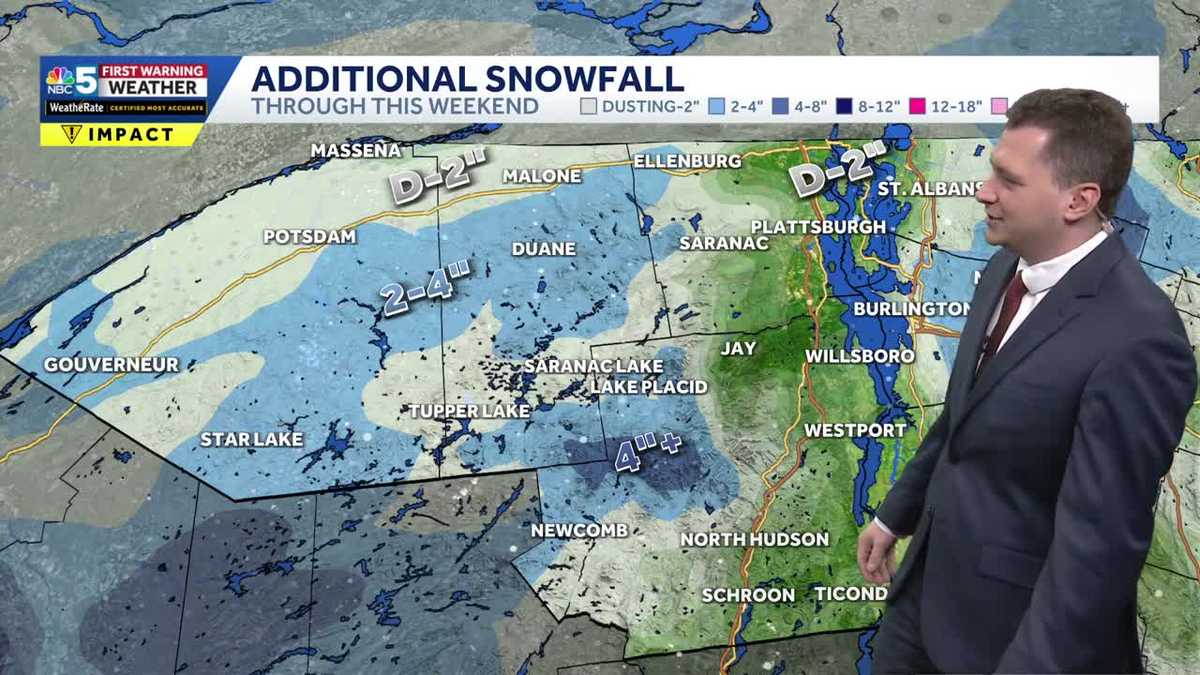 Snow showers likely on Saturday and Sunday in Vermont, Northern New York