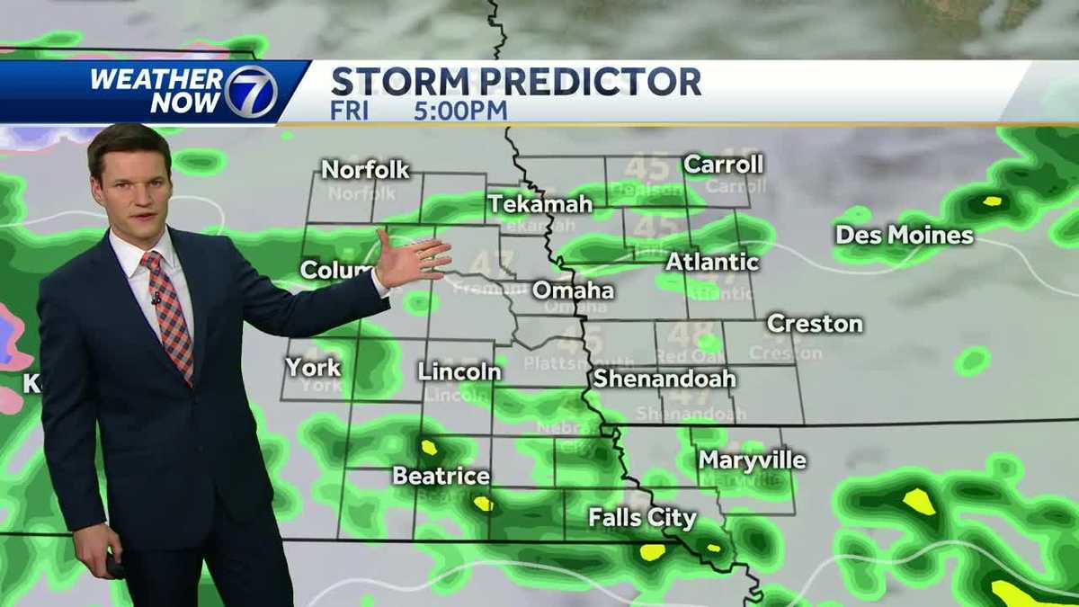 Rain chances increase throughout the day Friday