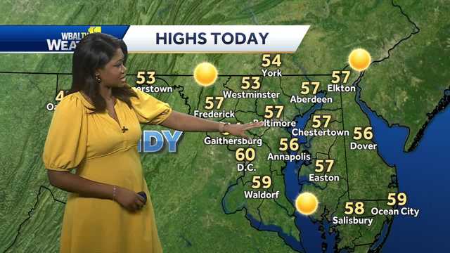 Slightly warmer day across Maryland