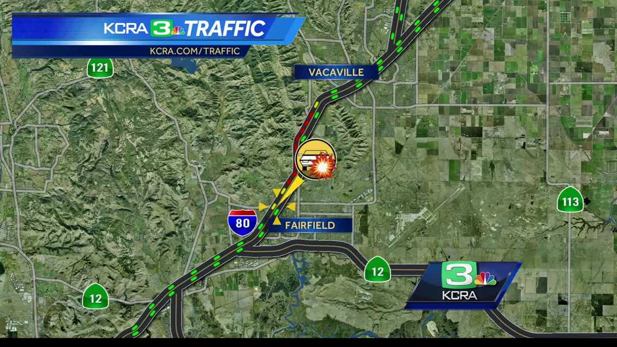 I-80 lanes in Fairfield closed due to crash
