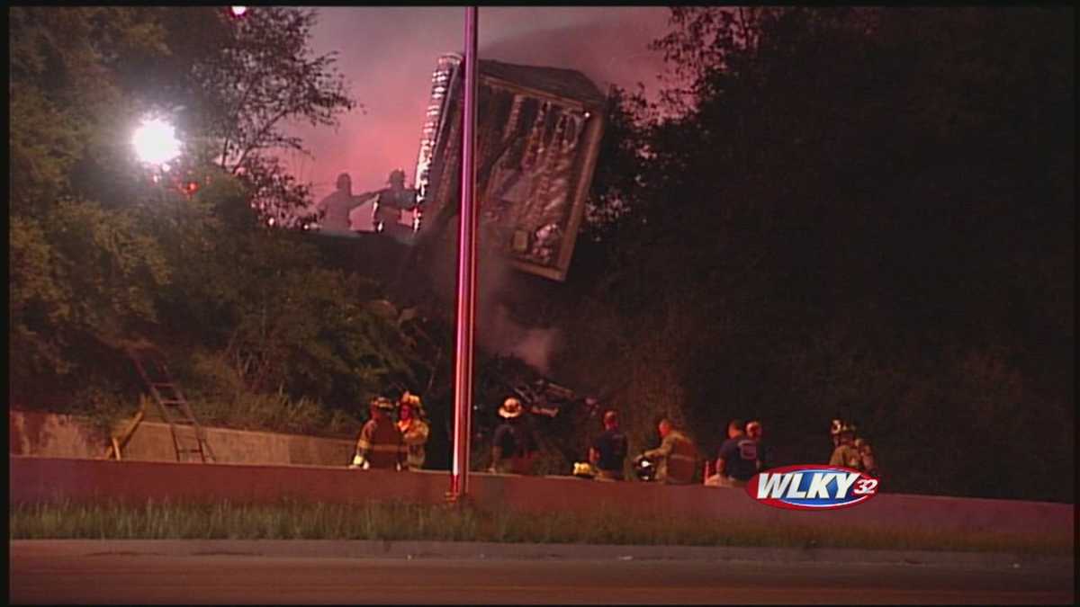 Ramp back open after truck carrying mail catches fire