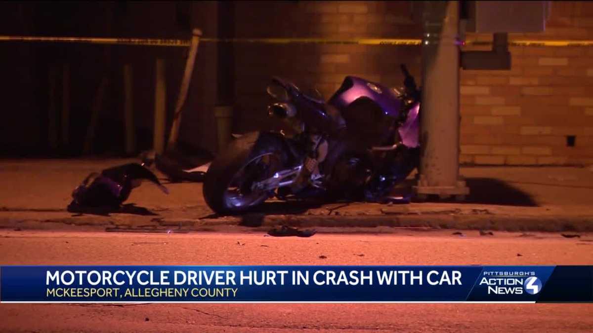 2 injured in motorcycle, vehicle crash in McKeesport